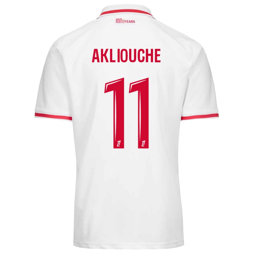 Kinderen Maghnes Akliouche #11 Wit Rood Thuisshirt Thuistenue 2024/25 T-Shirt België