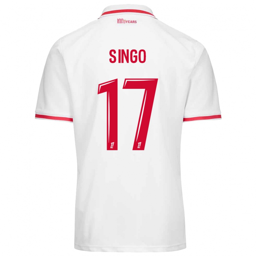 Kinderen Wilfried Singo #17 Wit Rood Thuisshirt Thuistenue 2024/25 T-Shirt België