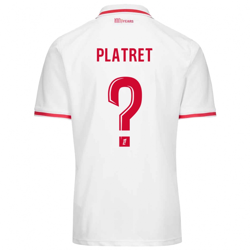 Kinderen Aurélien Platret #0 Wit Rood Thuisshirt Thuistenue 2024/25 T-Shirt België