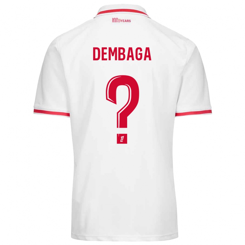 Kinderen Boubakar Dembaga #0 Wit Rood Thuisshirt Thuistenue 2024/25 T-Shirt België