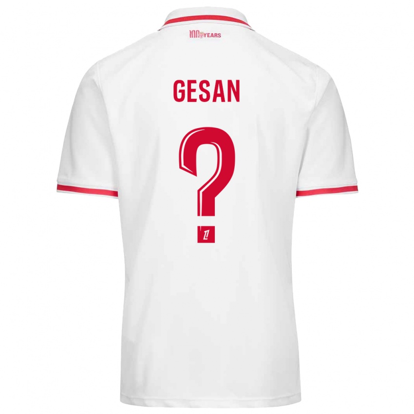 Kinderen Yannick Gesan #0 Wit Rood Thuisshirt Thuistenue 2024/25 T-Shirt België