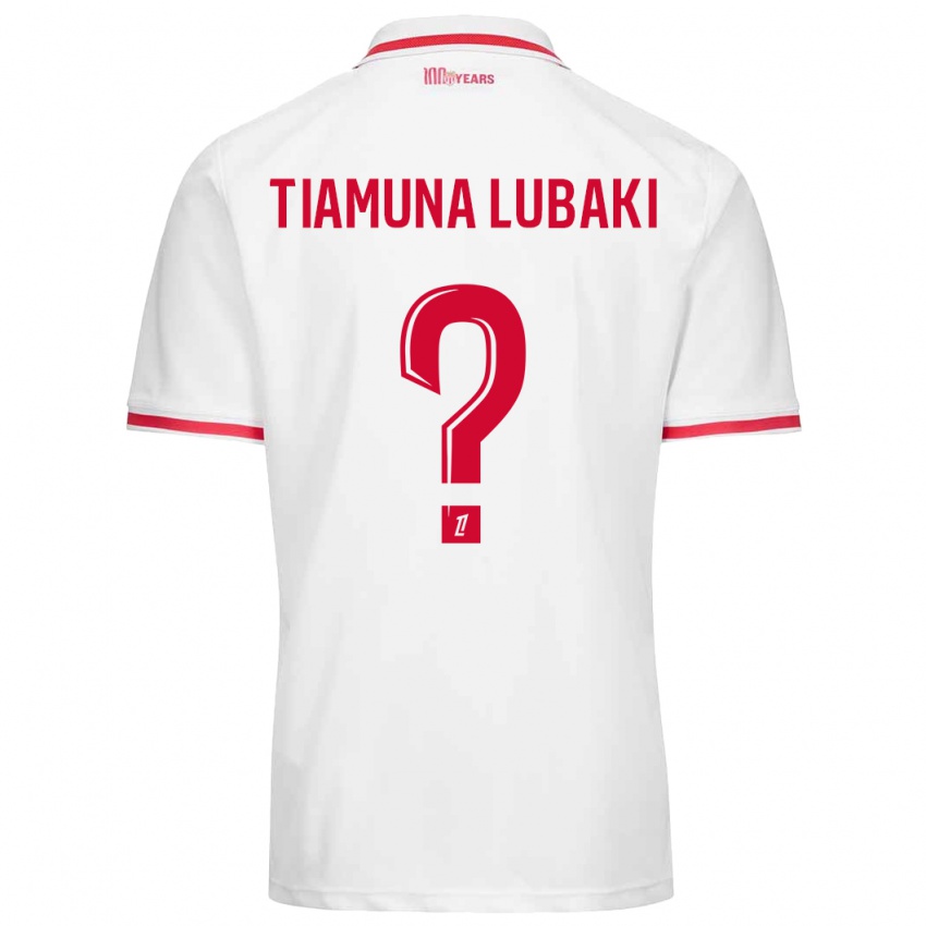 Kinderen Loïc Tiamuna Lubaki #0 Wit Rood Thuisshirt Thuistenue 2024/25 T-Shirt België