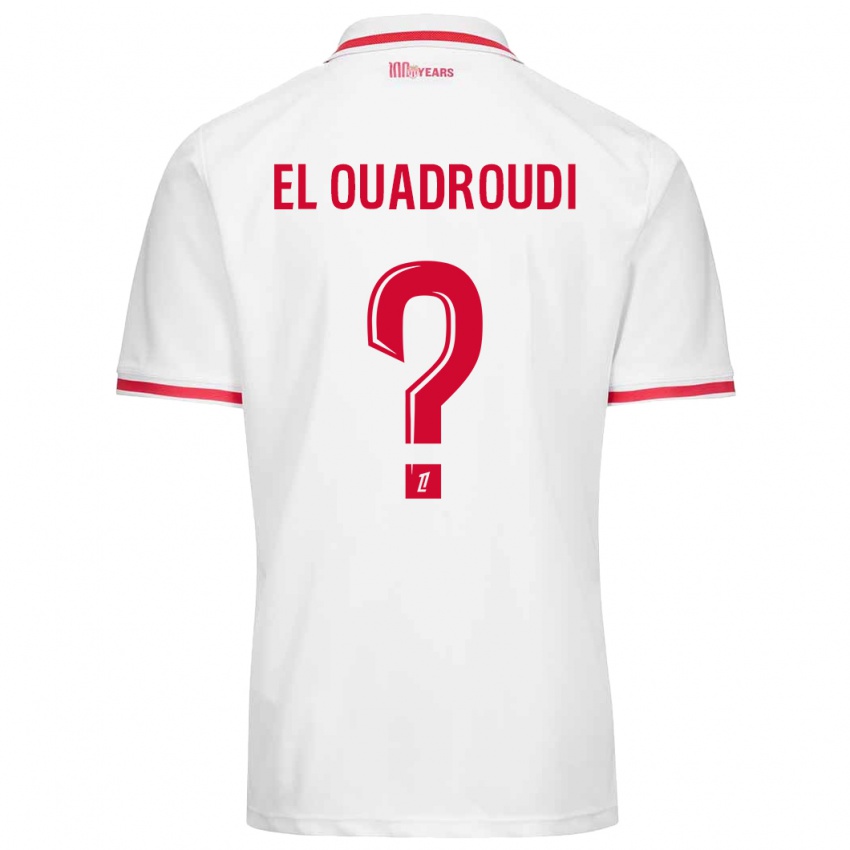 Kinderen Imrane El Ouadroudi #0 Wit Rood Thuisshirt Thuistenue 2024/25 T-Shirt België