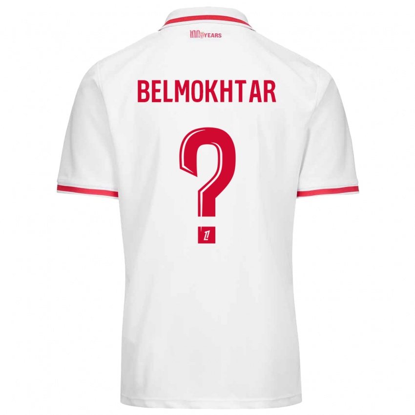 Kinderen Ilies Belmokhtar #0 Wit Rood Thuisshirt Thuistenue 2024/25 T-Shirt België