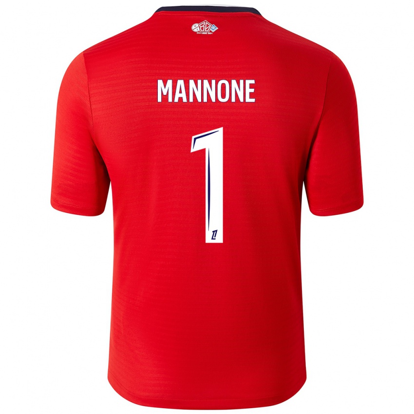 Enfant Maillot Vito Mannone #1 Rouge Blanc Tenues Domicile 2024/25 T-Shirt Belgique