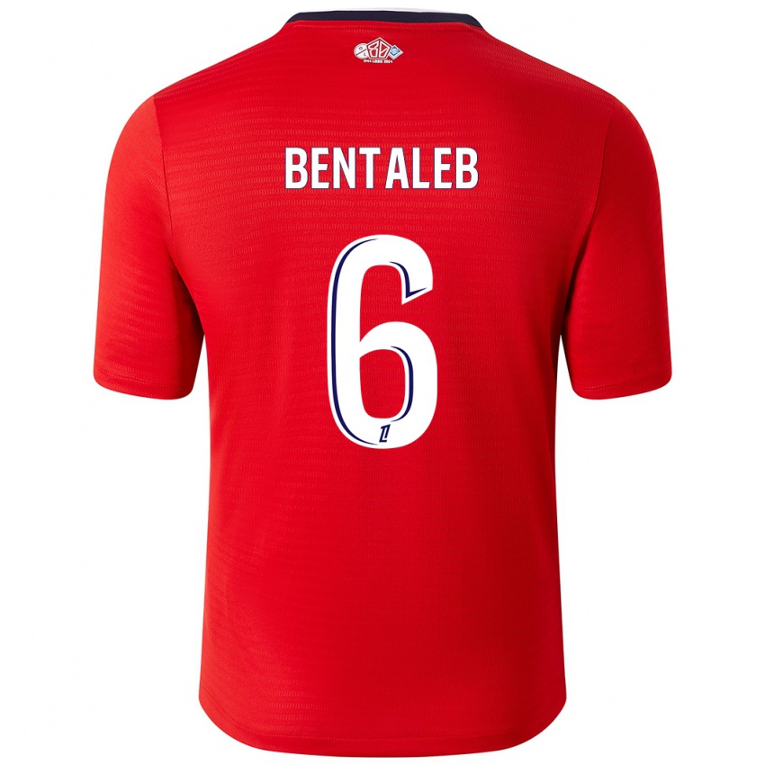 Kinderen Nabil Bentaleb #6 Rood Wit Thuisshirt Thuistenue 2024/25 T-Shirt België