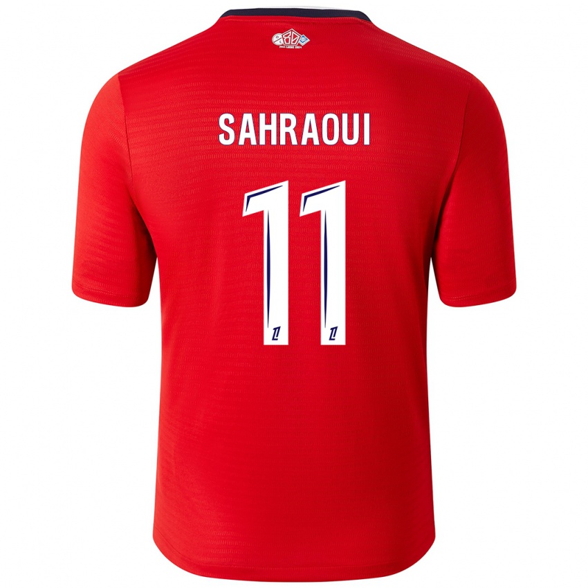 Enfant Maillot Osame Sahraoui #11 Rouge Blanc Tenues Domicile 2024/25 T-Shirt Belgique