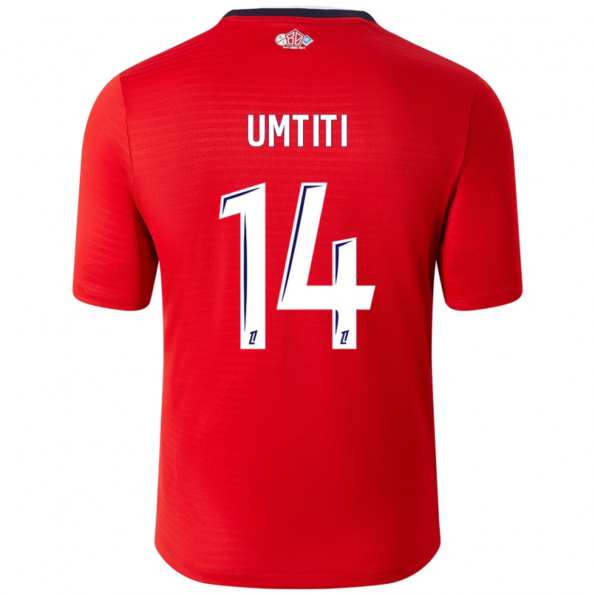 Kinderen Samuel Umtiti #14 Rood Wit Thuisshirt Thuistenue 2024/25 T-Shirt België