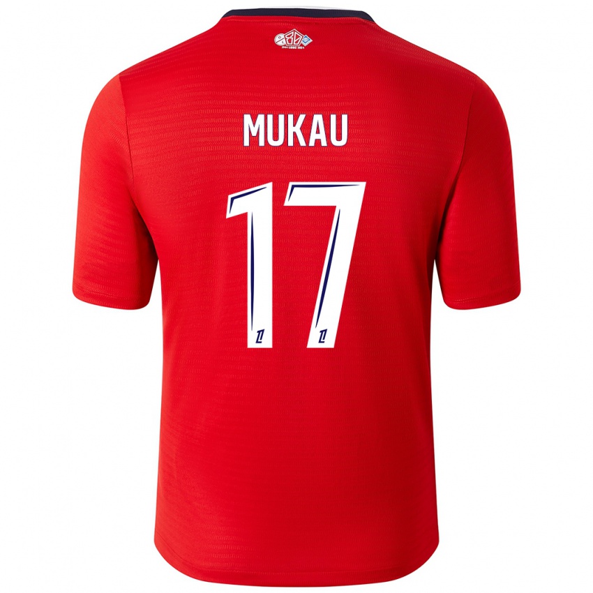 Enfant Maillot Ngal'ayel Mukau #17 Rouge Blanc Tenues Domicile 2024/25 T-Shirt Belgique