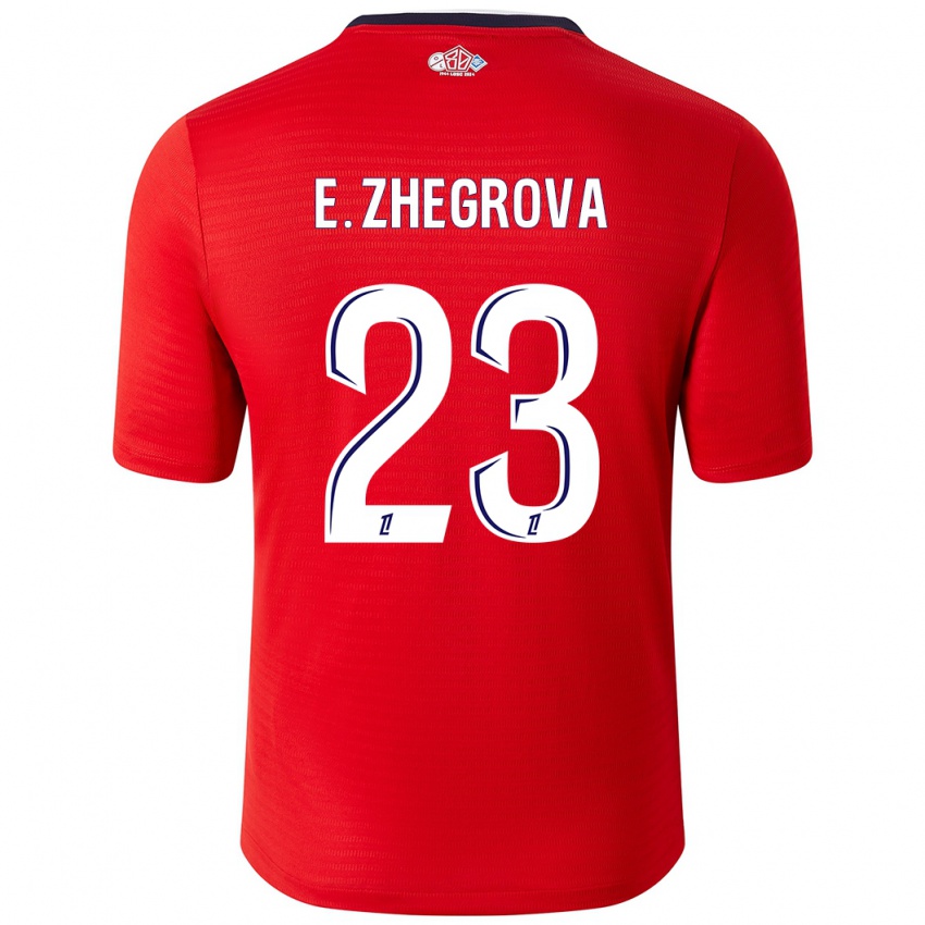 Enfant Maillot Edon Zhegrova #23 Rouge Blanc Tenues Domicile 2024/25 T-Shirt Belgique