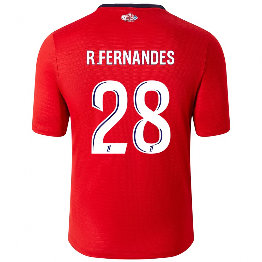 Enfant Maillot Rafael Fernandes #28 Rouge Blanc Tenues Domicile 2024/25 T-Shirt Belgique