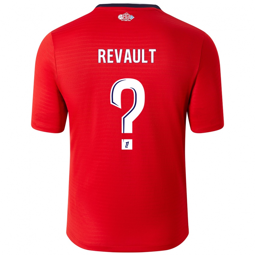 Enfant Maillot Joris Revault #0 Rouge Blanc Tenues Domicile 2024/25 T-Shirt Belgique