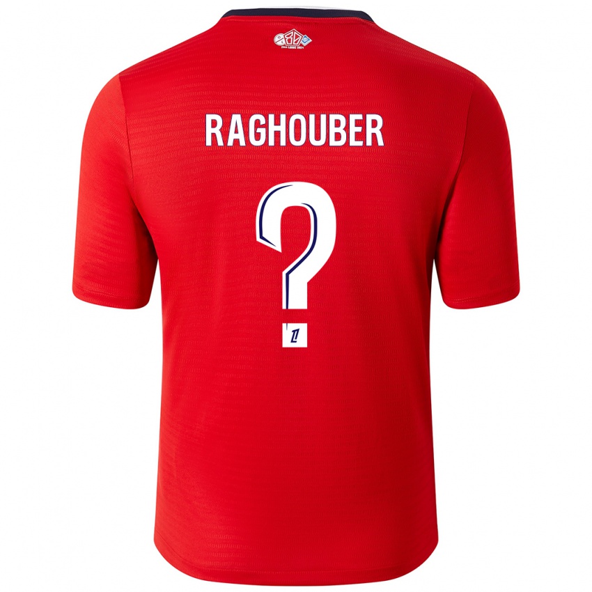 Enfant Maillot Ugo Raghouber #0 Rouge Blanc Tenues Domicile 2024/25 T-Shirt Belgique