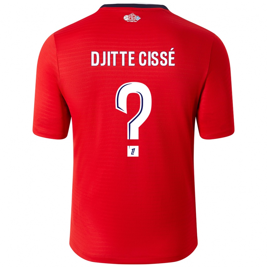 Enfant Maillot Babacar Djitte Cissé #0 Rouge Blanc Tenues Domicile 2024/25 T-Shirt Belgique