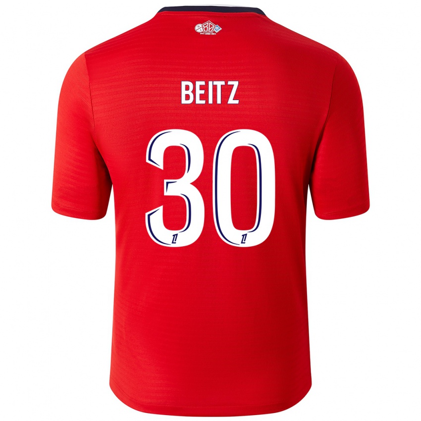 Enfant Maillot Taylor Beitz #30 Rouge Blanc Tenues Domicile 2024/25 T-Shirt Belgique