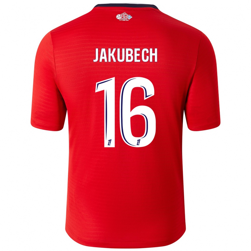 Kinderen Adam Jakubech #16 Rood Wit Thuisshirt Thuistenue 2024/25 T-Shirt België