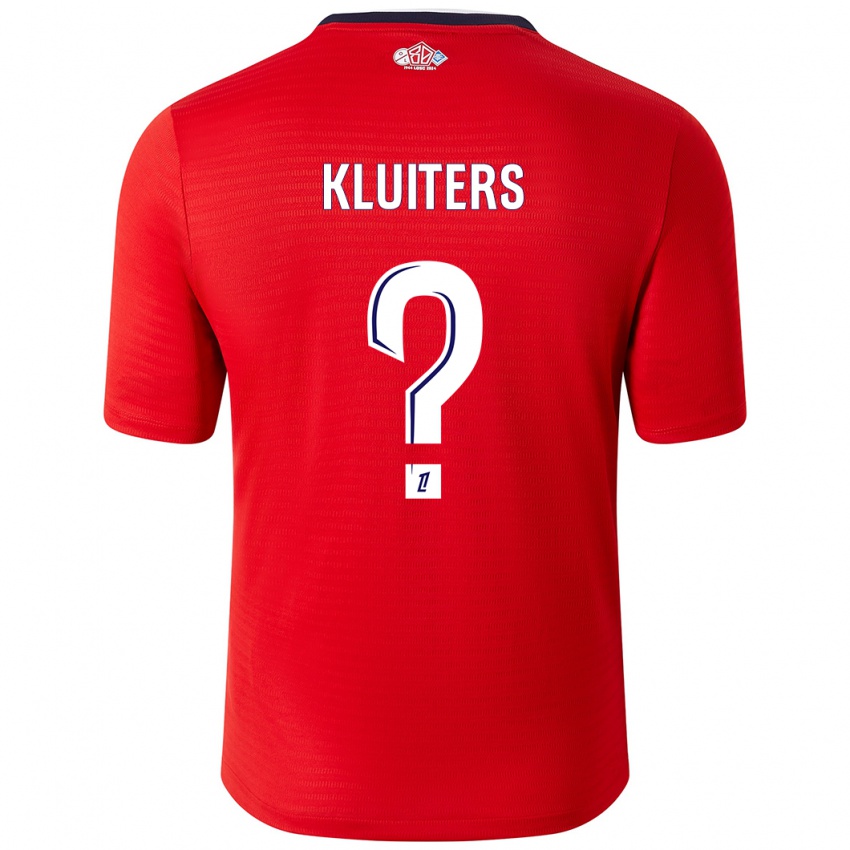 Enfant Maillot Luuk Kluiters #0 Rouge Blanc Tenues Domicile 2024/25 T-Shirt Belgique