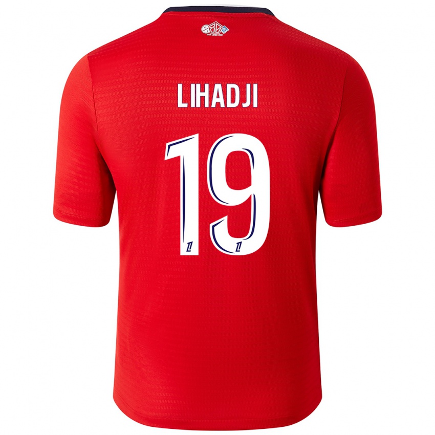 Enfant Maillot Isaac Lihadji #19 Rouge Blanc Tenues Domicile 2024/25 T-Shirt Belgique