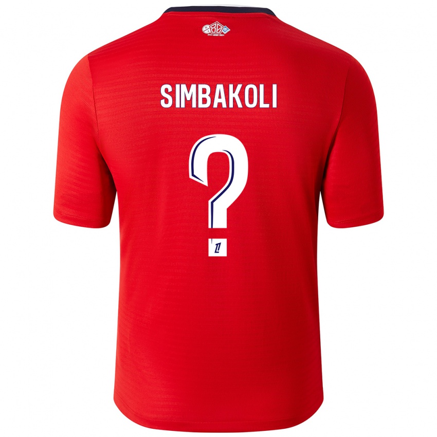 Enfant Maillot Mamadou Simbakoli #0 Rouge Blanc Tenues Domicile 2024/25 T-Shirt Belgique