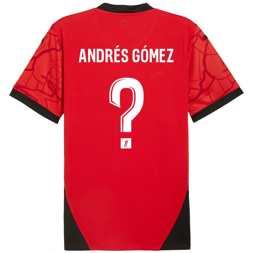 Enfant Maillot Carlos Andrés Gómez #0 Rouge Noir Tenues Domicile 2024/25 T-Shirt Belgique