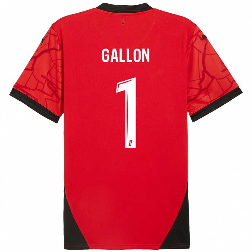 Enfant Maillot Gauthier Gallon #1 Rouge Noir Tenues Domicile 2024/25 T-Shirt Belgique