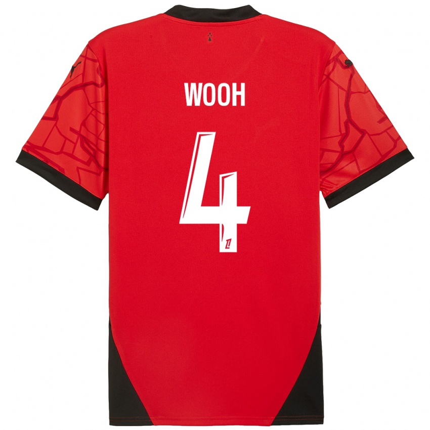 Kinderen Christopher Wooh #4 Rood Zwart Thuisshirt Thuistenue 2024/25 T-Shirt België