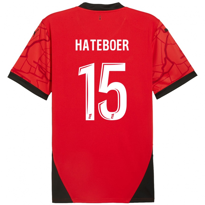 Enfant Maillot Hans Hateboer #15 Rouge Noir Tenues Domicile 2024/25 T-Shirt Belgique