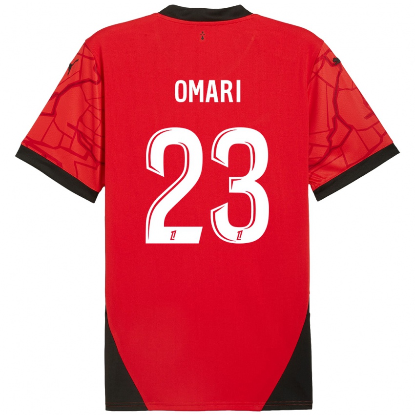 Enfant Maillot Warmed Omari #23 Rouge Noir Tenues Domicile 2024/25 T-Shirt Belgique