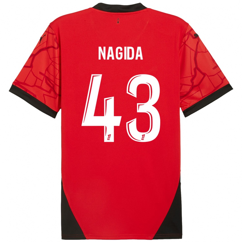 Enfant Maillot Mahamadou Nagida #43 Rouge Noir Tenues Domicile 2024/25 T-Shirt Belgique