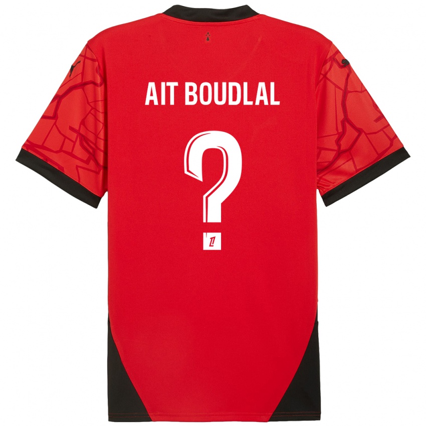 Enfant Maillot Abdelhamid Ait Boudlal #0 Rouge Noir Tenues Domicile 2024/25 T-Shirt Belgique