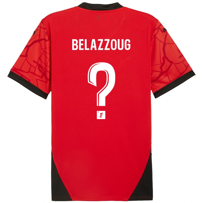 Enfant Maillot Kilian Belazzoug #0 Rouge Noir Tenues Domicile 2024/25 T-Shirt Belgique