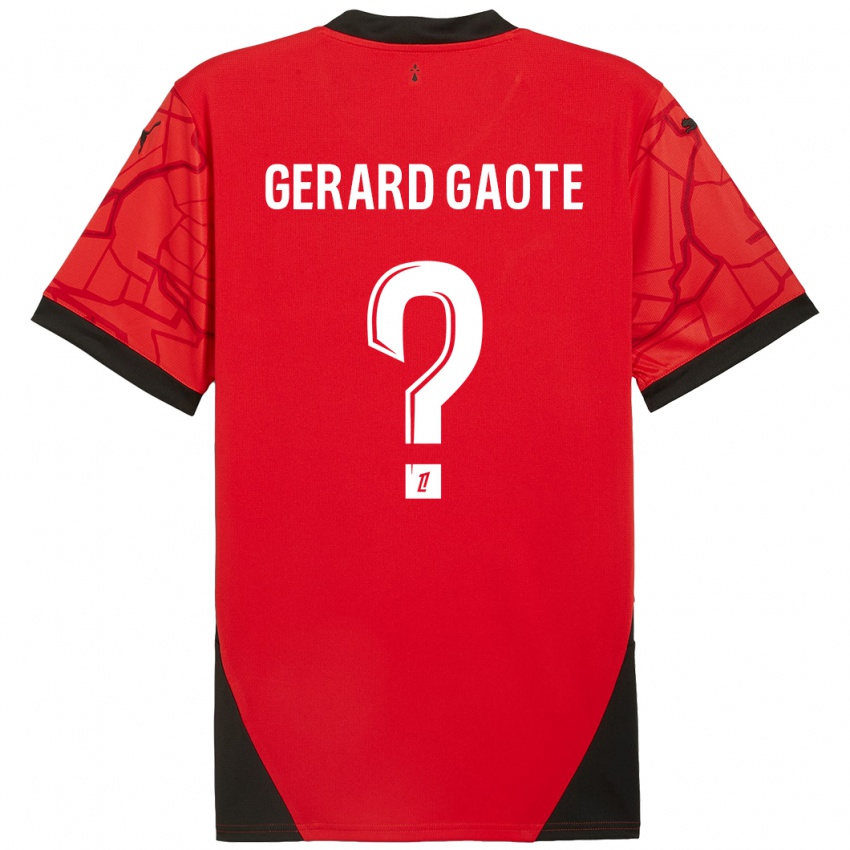 Enfant Maillot Steven Gerard Gaote #0 Rouge Noir Tenues Domicile 2024/25 T-Shirt Belgique