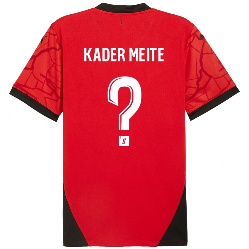 Enfant Maillot Mohamed Kader Meïté #0 Rouge Noir Tenues Domicile 2024/25 T-Shirt Belgique