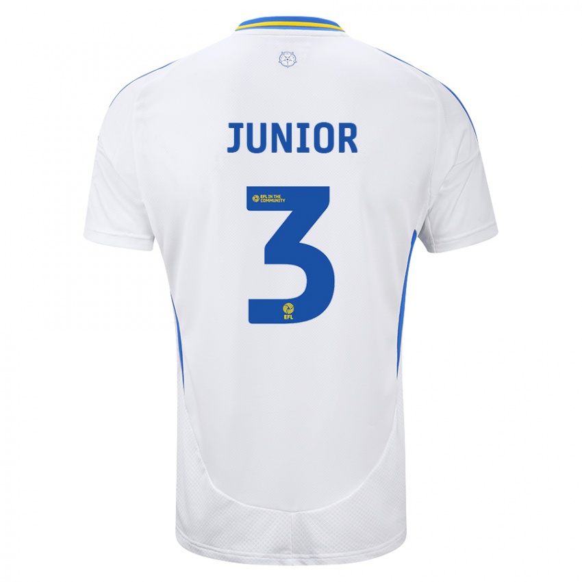 Kinder Junior Firpo #3 Weiß Blau Heimtrikot Trikot 2024/25 T-Shirt Belgien