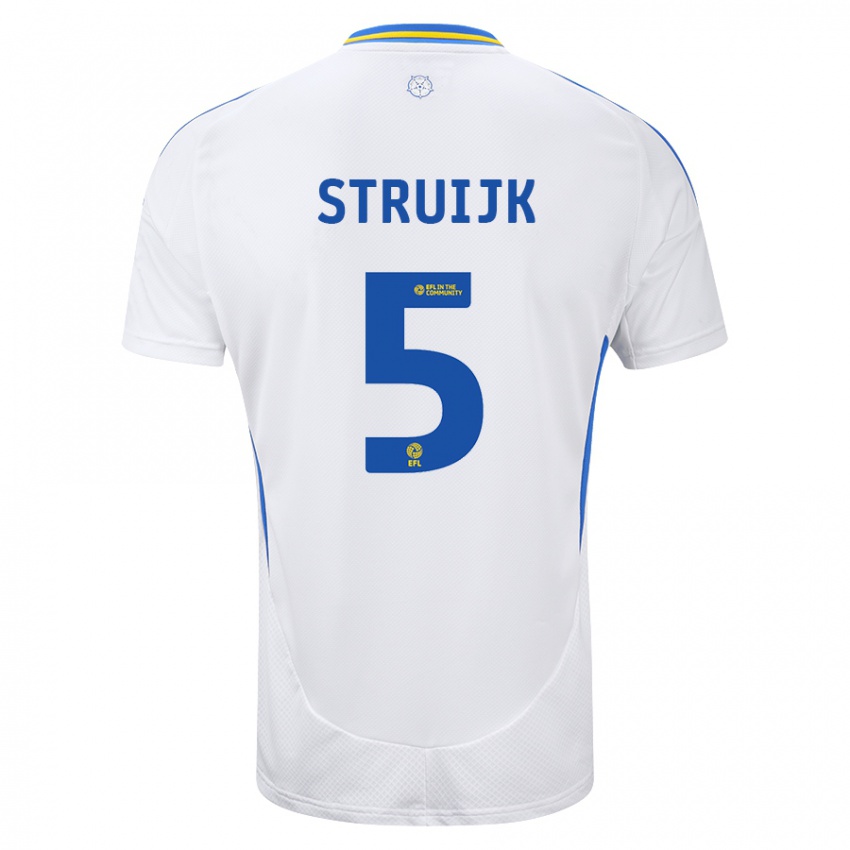 Kinderen Pascal Struijk #5 Wit Blauw Thuisshirt Thuistenue 2024/25 T-Shirt België