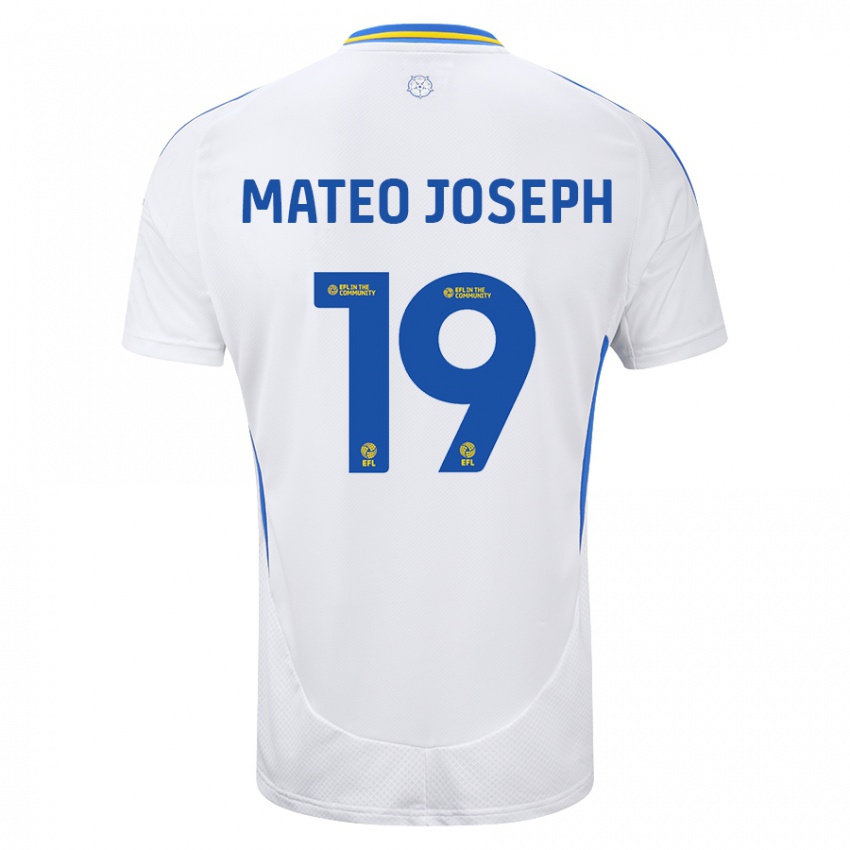 Kinder Mateo Joseph #19 Weiß Blau Heimtrikot Trikot 2024/25 T-Shirt Belgien