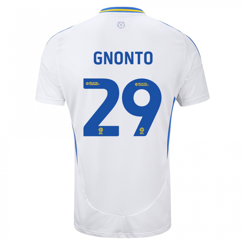 Kinder Wilfried Gnonto #29 Weiß Blau Heimtrikot Trikot 2024/25 T-Shirt Belgien