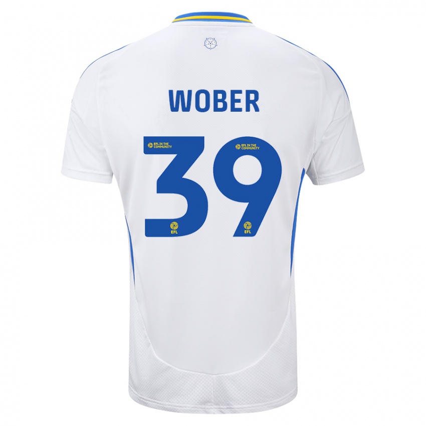 Kinder Maximilian Wöber #39 Weiß Blau Heimtrikot Trikot 2024/25 T-Shirt Belgien