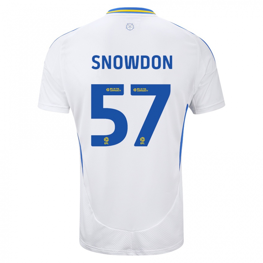 Kinderen Joe Snowdon #57 Wit Blauw Thuisshirt Thuistenue 2024/25 T-Shirt België