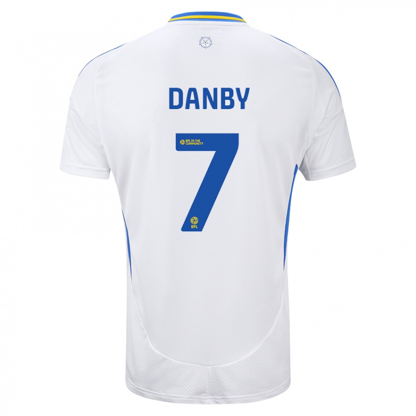 Kinderen Sarah Danby #7 Wit Blauw Thuisshirt Thuistenue 2024/25 T-Shirt België