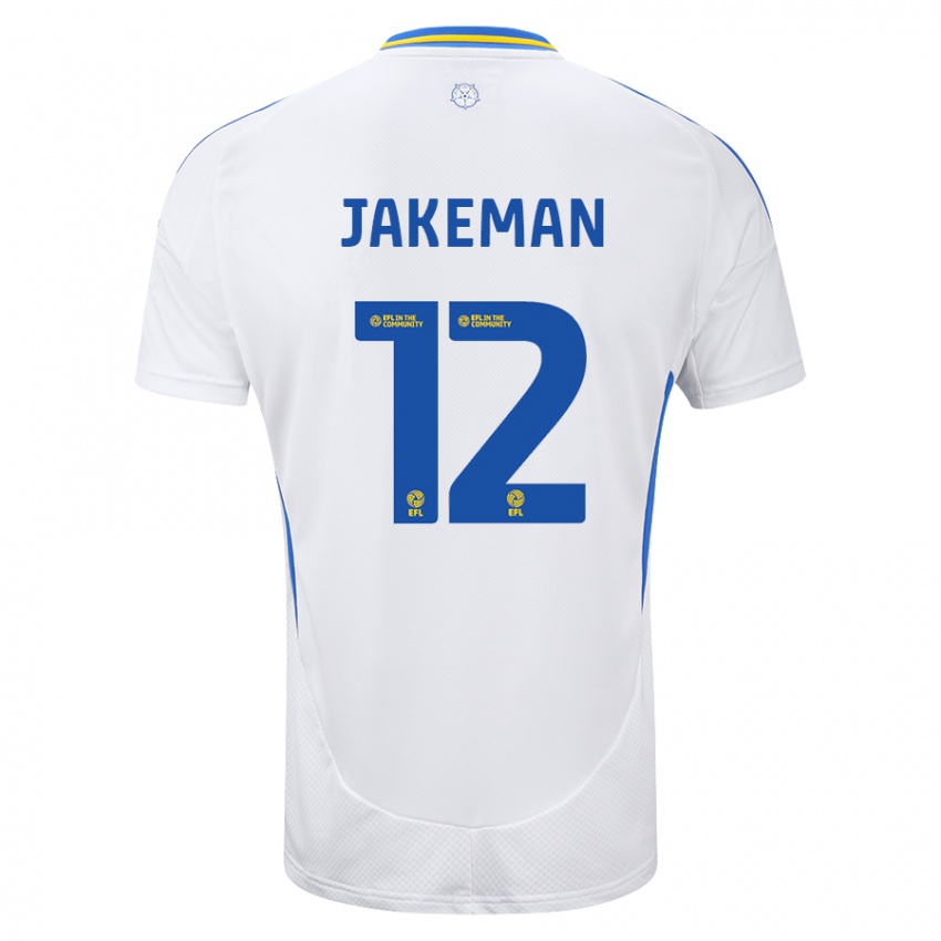 Kinder Harriet Jakeman #12 Weiß Blau Heimtrikot Trikot 2024/25 T-Shirt Belgien