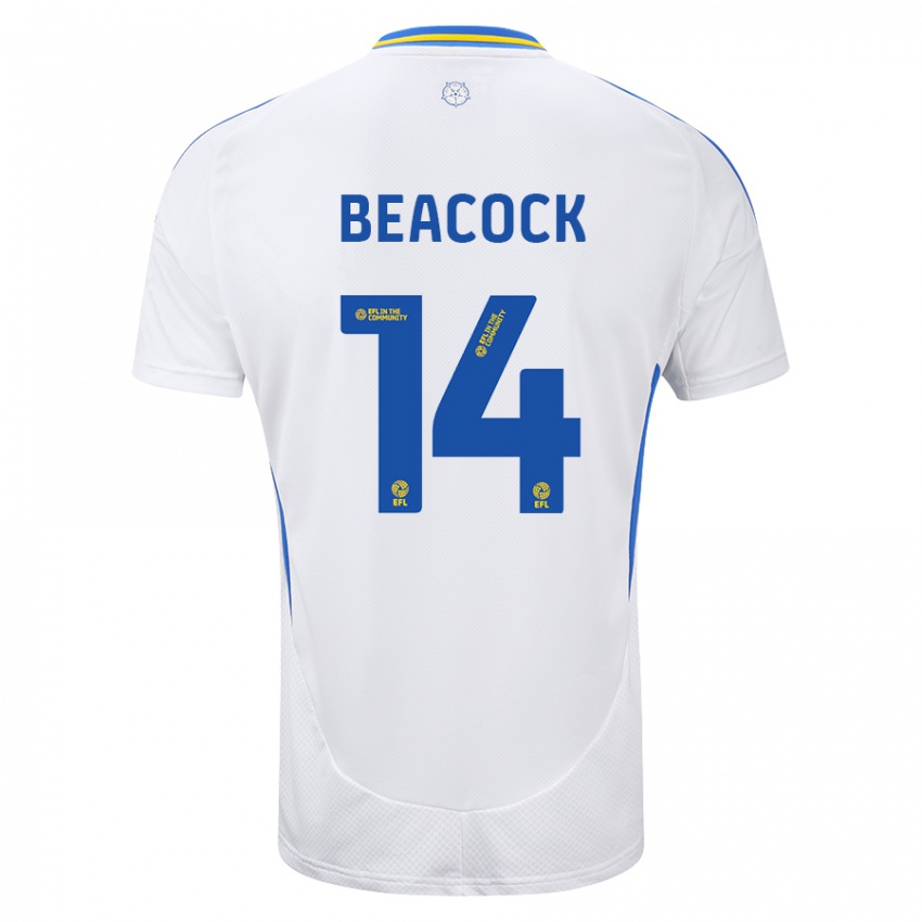 Kinderen Molly Beacock #14 Wit Blauw Thuisshirt Thuistenue 2024/25 T-Shirt België