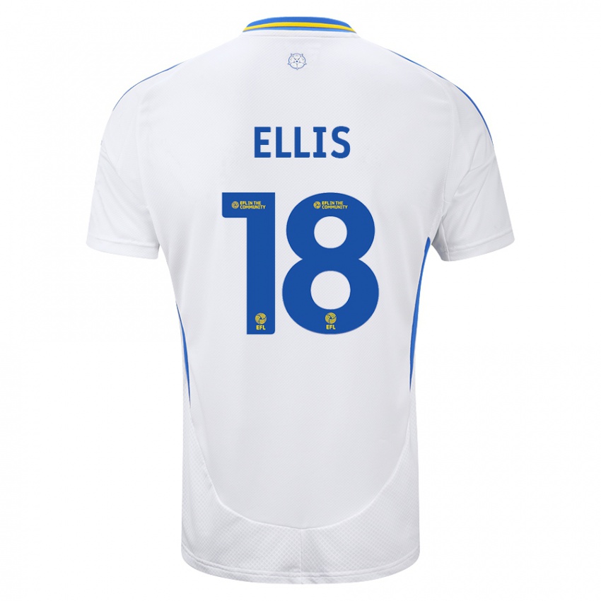 Kinder Macy Ellis #18 Weiß Blau Heimtrikot Trikot 2024/25 T-Shirt Belgien