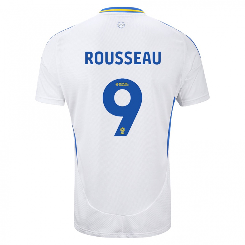 Kinder Jess Rousseau #9 Weiß Blau Heimtrikot Trikot 2024/25 T-Shirt Belgien