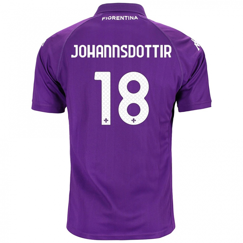 Kinder Alexandra Jóhannsdóttir #18 Violett Heimtrikot Trikot 2024/25 T-Shirt Belgien