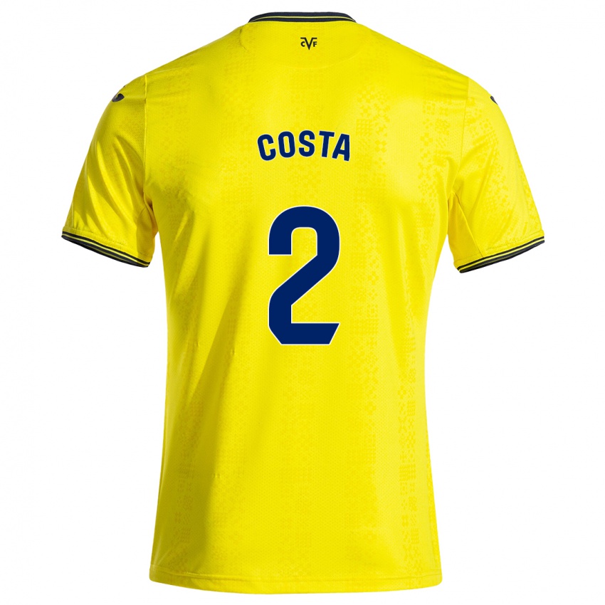 Kinderen Logan Costa #2 Geel Zwart Thuisshirt Thuistenue 2024/25 T-Shirt België