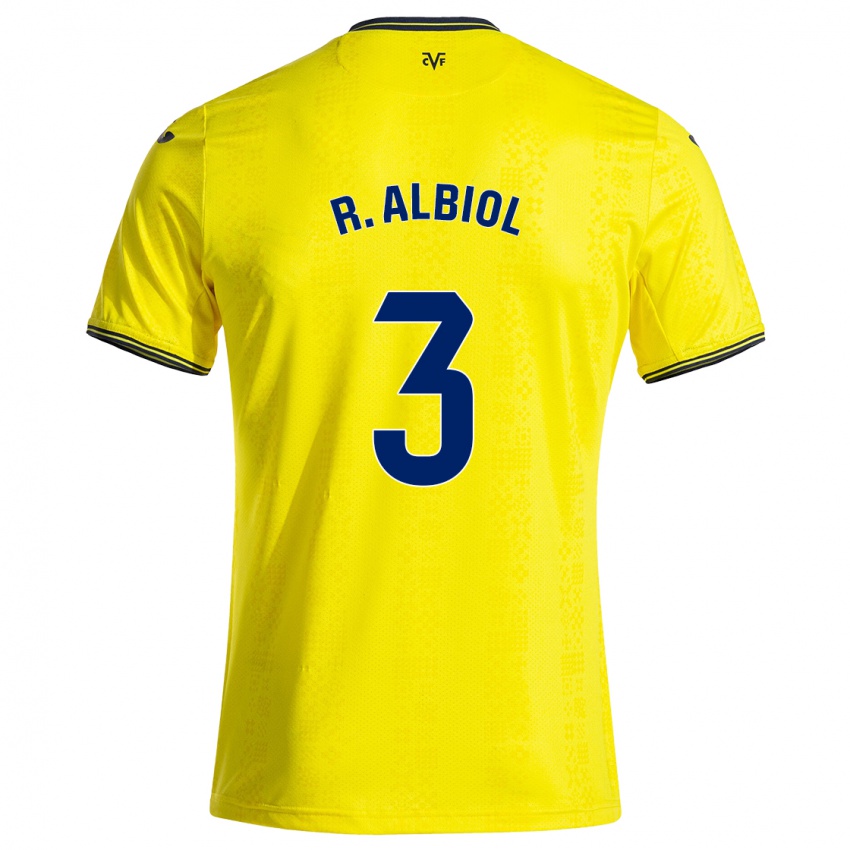 Kinderen Raúl Albiol #3 Geel Zwart Thuisshirt Thuistenue 2024/25 T-Shirt België