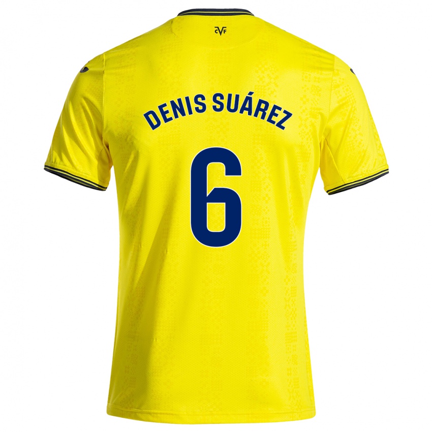 Kinderen Denis Suárez #6 Geel Zwart Thuisshirt Thuistenue 2024/25 T-Shirt België