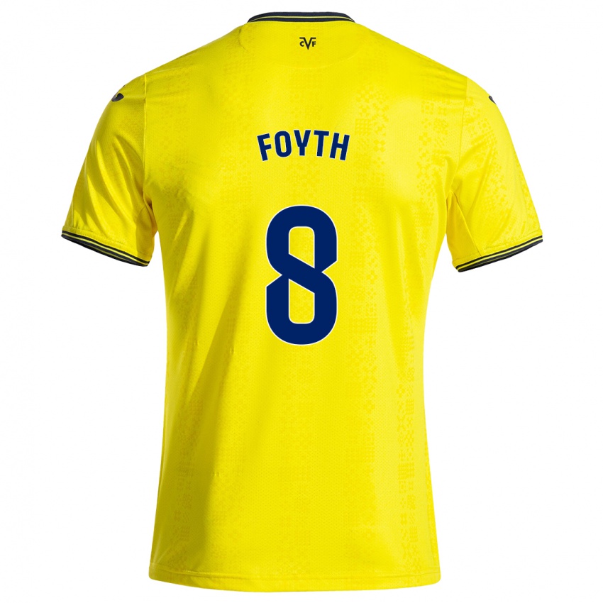 Kinder Juan Foyth #8 Gelb Schwarz Heimtrikot Trikot 2024/25 T-Shirt Belgien