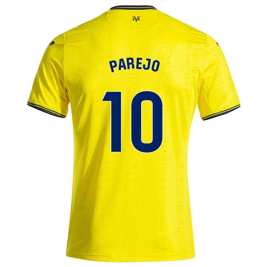 Kinder Dani Parejo #10 Gelb Schwarz Heimtrikot Trikot 2024/25 T-Shirt Belgien